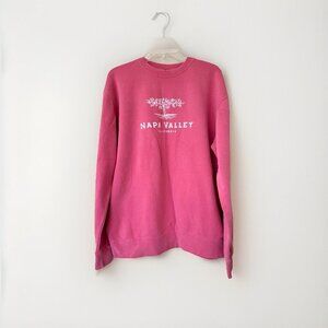 Womens Napa Valley Pullover Pink Crewneck Sweatshirt Size Large New